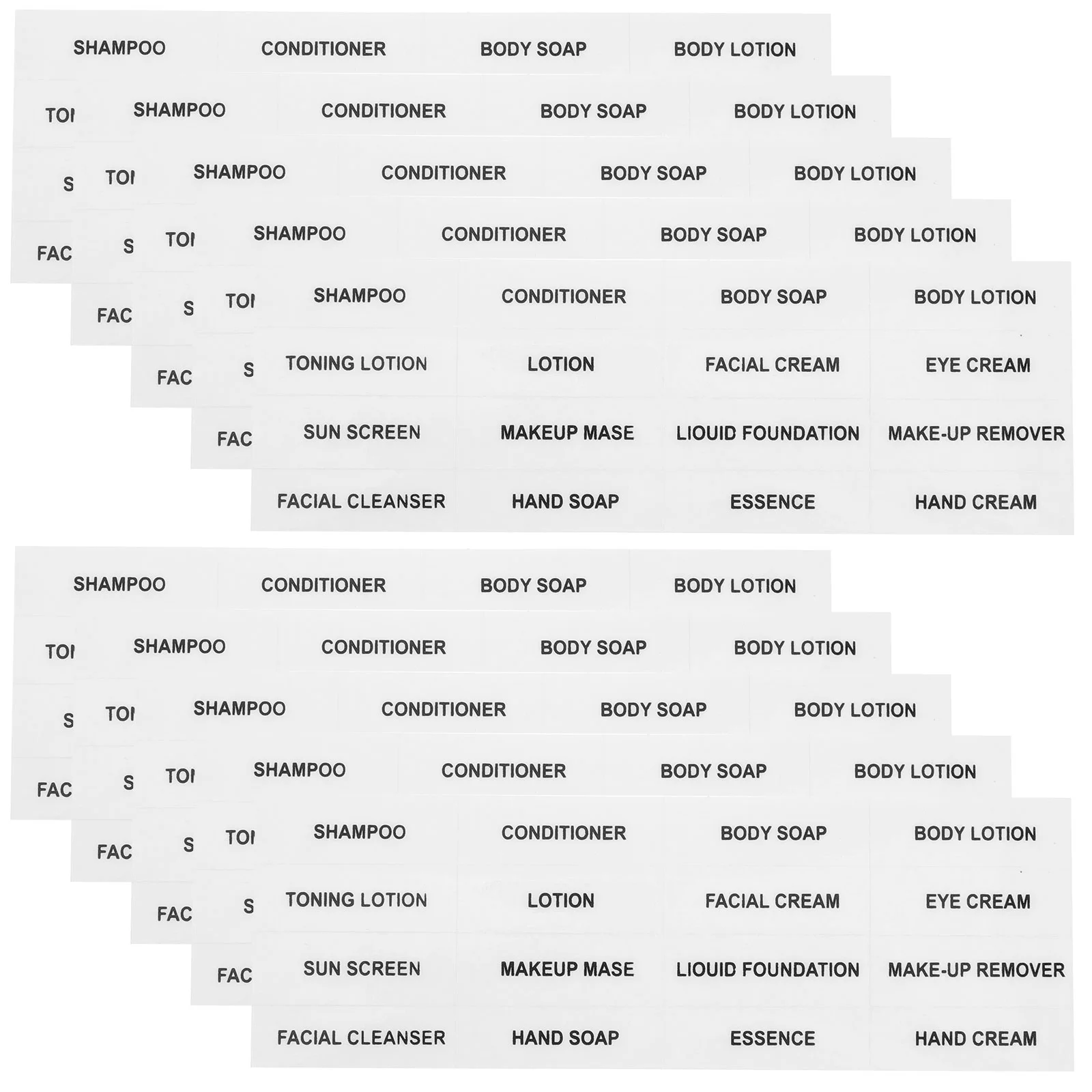 10 Pcs Labels Soap Sorted Stickers Sub-bottle Cosmetics Shampoo Waterproof Storage Bin Travel