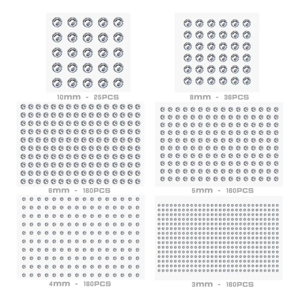 반짝이는 얼굴 모조 다이아몬드 크리스탈 스티커, 패션 자체 접착 눈썹 아이섀도우 스티커, 네일 아트 장식, 3-12mm