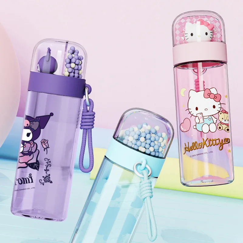 X&W 520ML Factory Sanrio Licensed Fantasy Water Bottle Tritan Cartoon Kids Cup with Carry Strap Portable Space Straw Cup