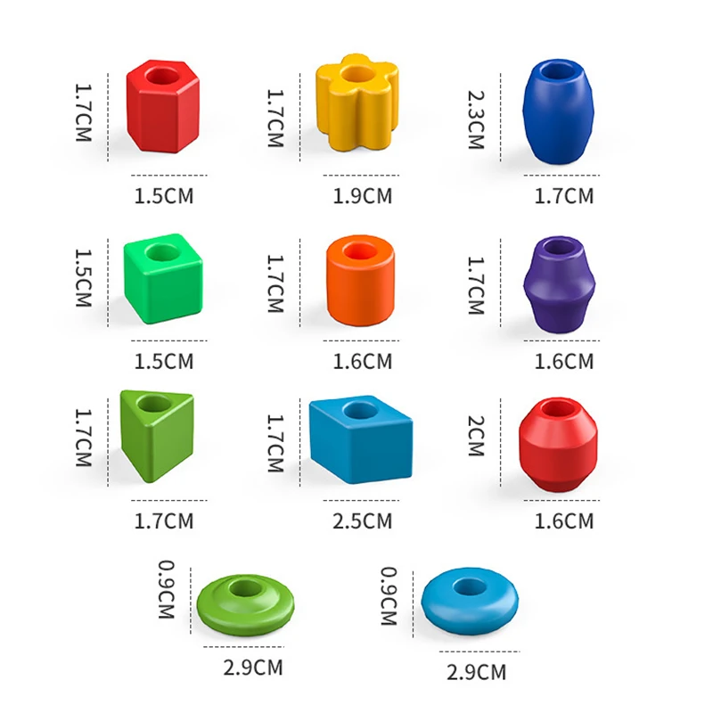 Perles de laçage arc-en-ciel pour les tout-petits, trieur de documents et de formes, jouets Montessori d'apprentissage précoce, motricité fine, enfants d'âge alth