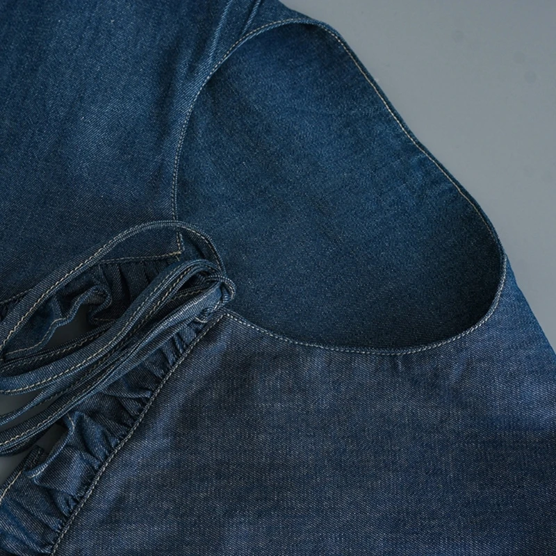 Mujer Color Azul Cuello Falso Cuello Plisado Desmontable Tamaño Ajustable