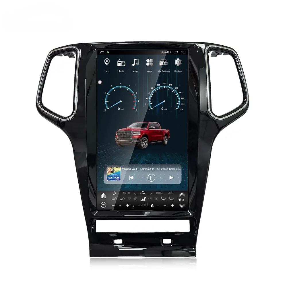 13.6 "أندرويد لسيارة جيب جراند شيروكي 2010-2021 مشغل وسائط متعددة لاسلكي CarPlay فيديو ستيريو نظام تحديد المواقع والملاحة Carplay