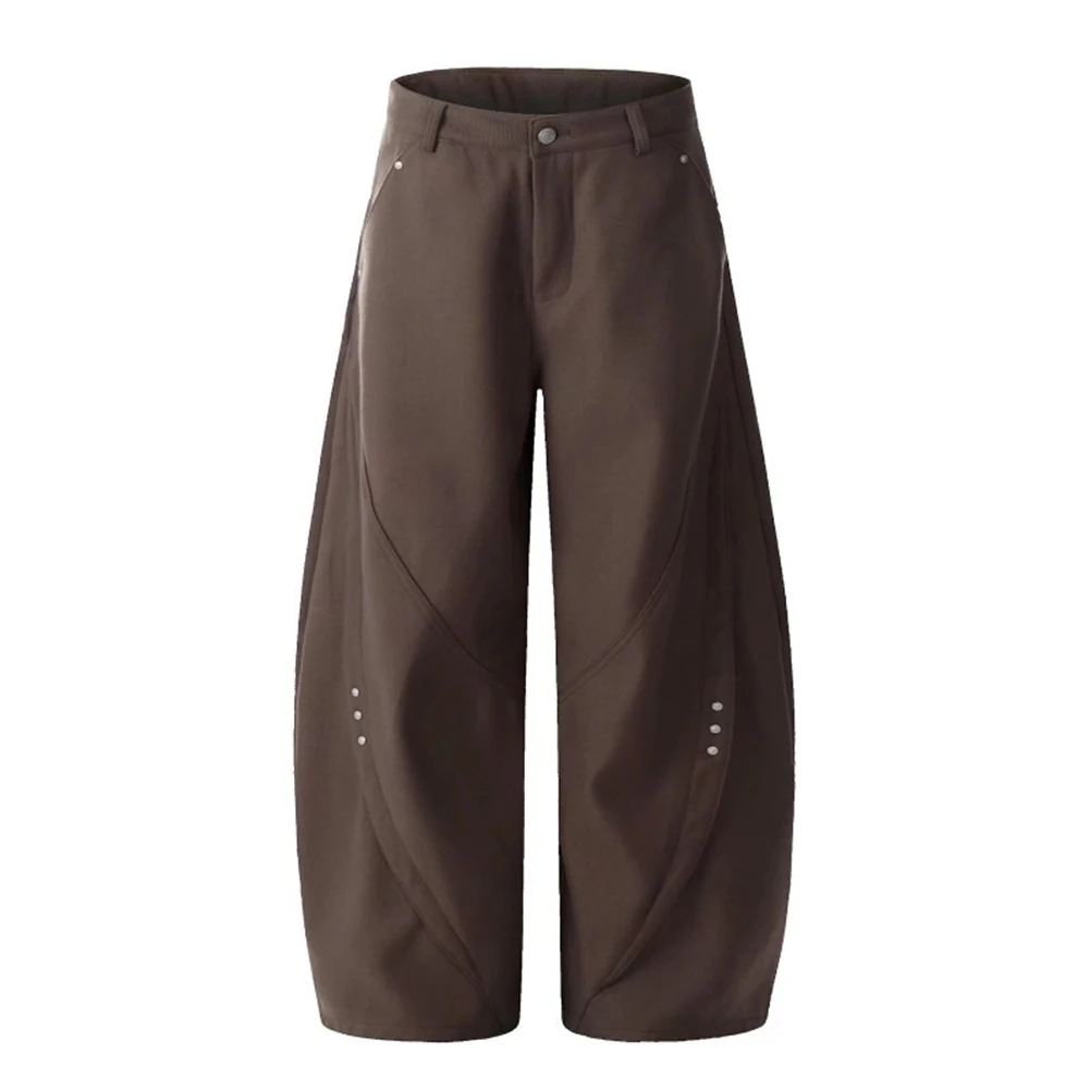 Men Retro Wide Leg Scimitar Pants Loose For CleanFit High Street Casual Trousers Wide Leg Straight Tube Silhouette West Pants