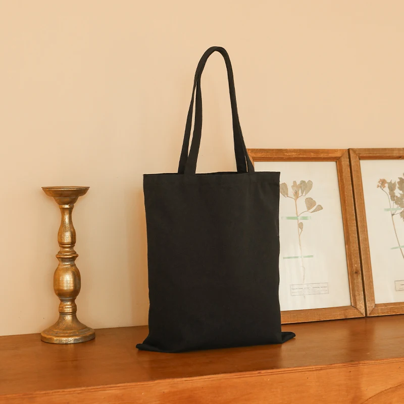 Black Large Capacity Canvas Tote Bag, Portable Shoulder Bag, Travel Toiletry Bag, Simple Commuter Bag, Shopping Bag, Storage Bag