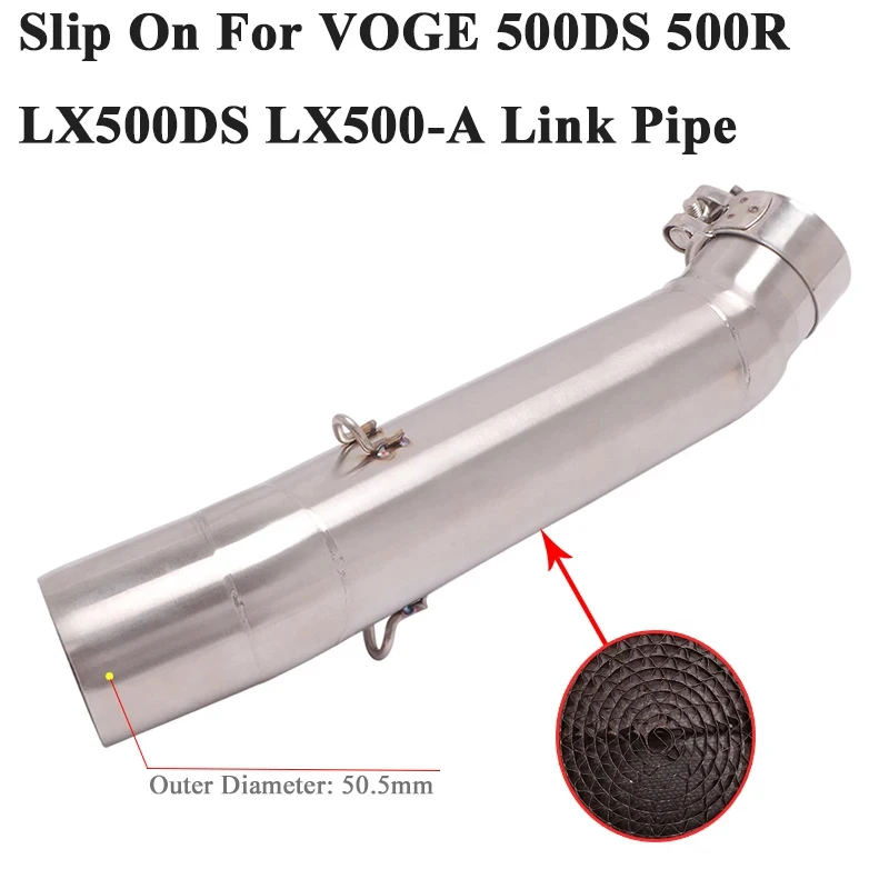 Slip On For VOGE 500DS 500R LX500DS LX500-A Motorcycle Exhaust Escape Modify Connection Tail 51mm Muffler Middle Link Pipe