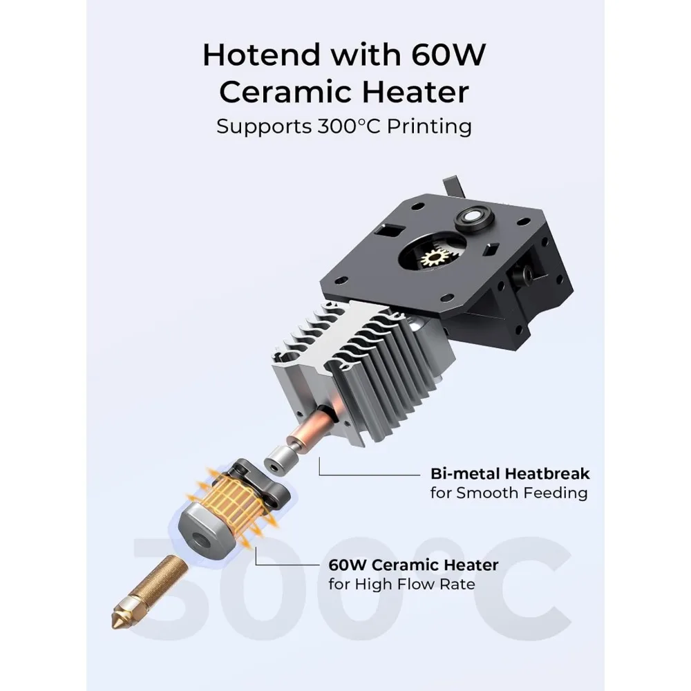 High-Speed Printing with Auto-Leveling, Self-Test 3D Printers Support 300℃ Printing Linear Rail on X-axis Double Fans Cooling