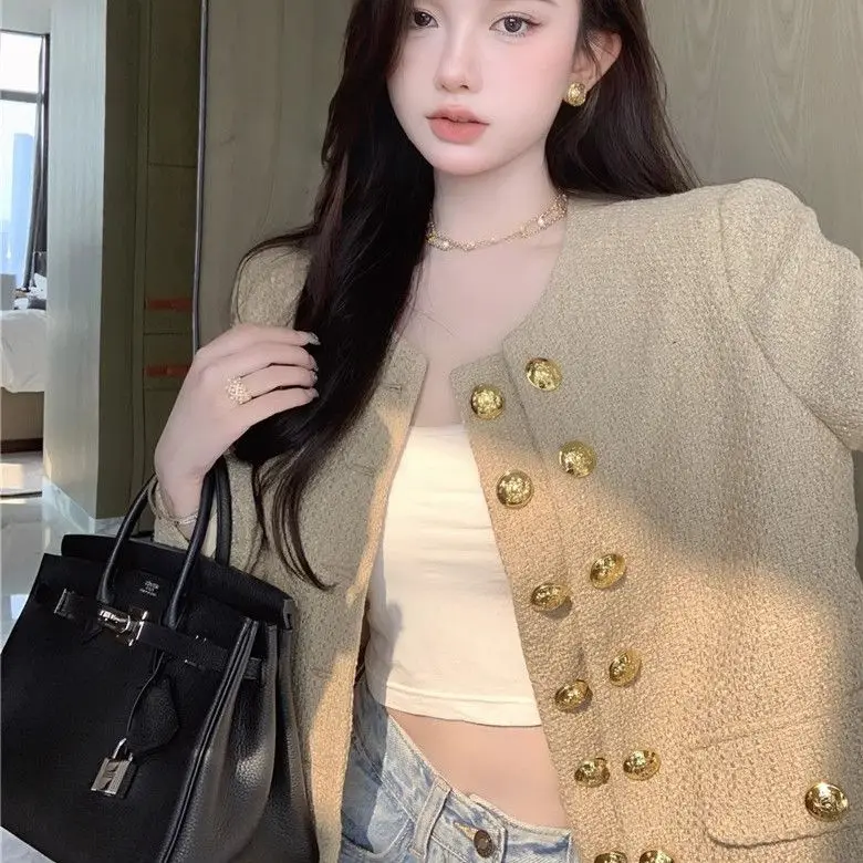 

2025 new spring small fragrance temperament celebrity slim French high-end design short jacket top