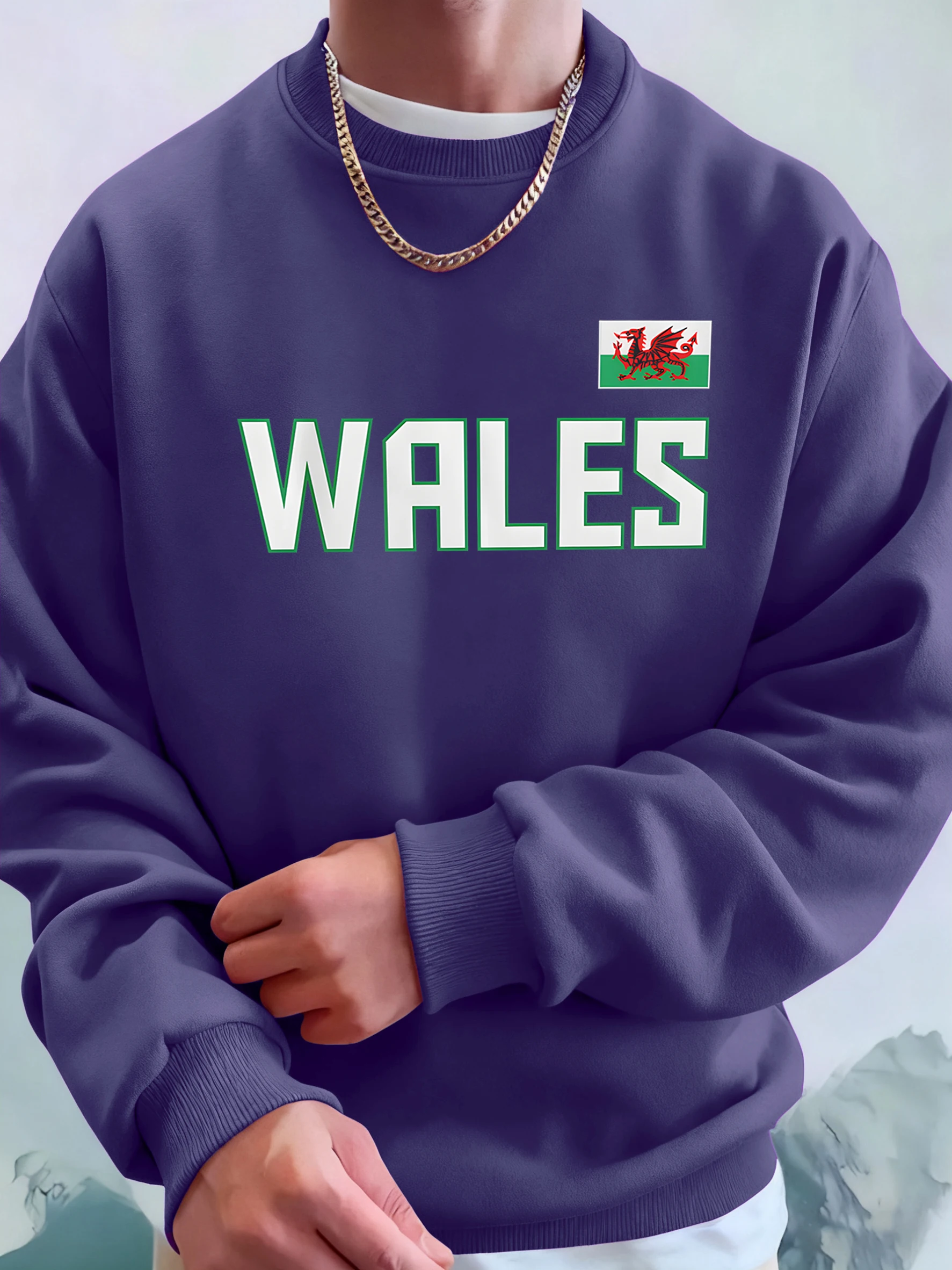 Wales Brief Und Flagge Gedruckt Mann Lose Casual Kleidung Straße Herbst Hoody Mode Bequeme Sweatshirt Weiche Lange Ärmeln Top