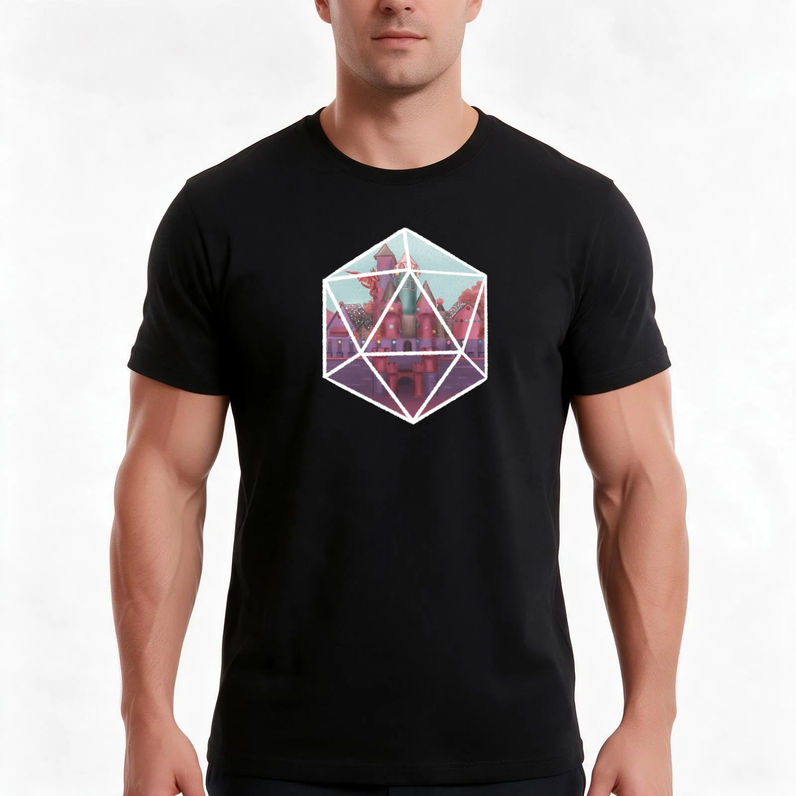 A Crown Of Candy D 20 T-Shirt, Summer Casual Cotton Tee, Oversized Streetwear Tops, Vintage Graphic Print, Unisex Men Women