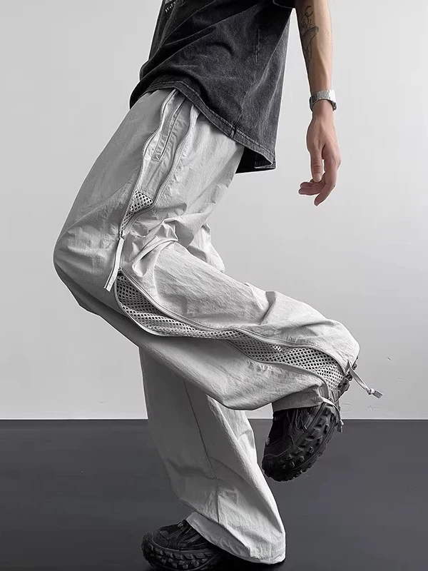 

Large Size American Sle Outdoor Ice Silk Qui Dry Work Pants Men Summer Paratrooper Wide Leg Mountain Climbing Long Trousers