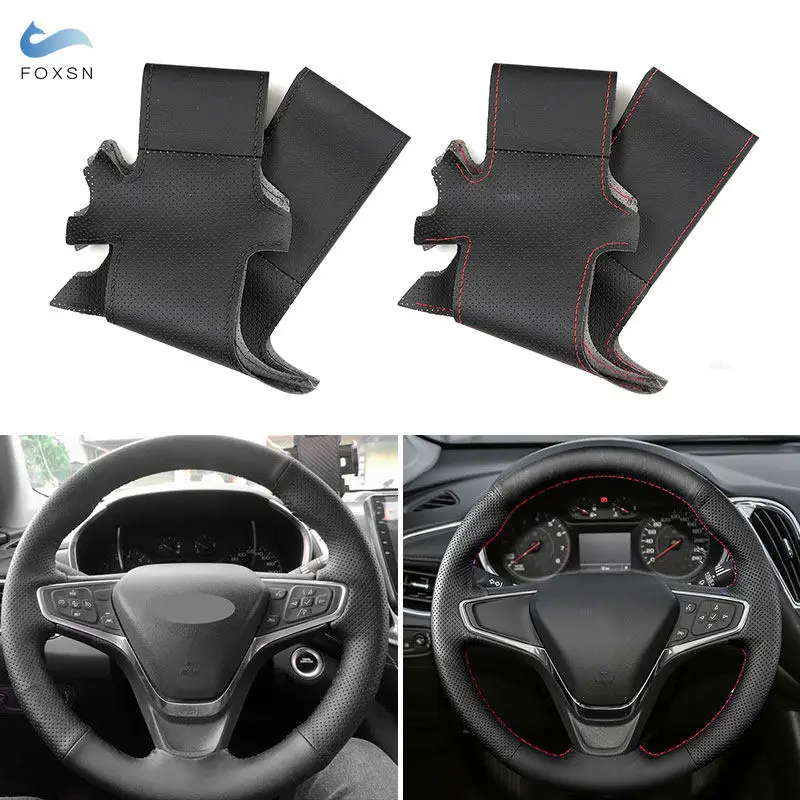 Hand-stitched Car Steering Wheel Leather Cover For Chevrolet Malibu XL 2015 - 2019 Equinox Buick Velite Opel Ampera-E 2017 2018