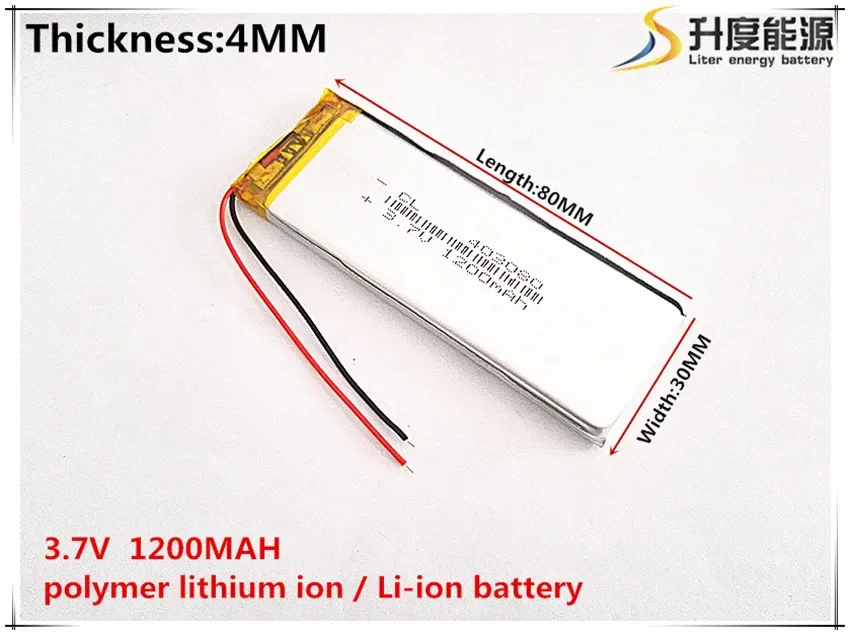 3.7V 1200mAh 403080 Lithium Polymer Li-Po li ion Rechargeable Battery cells For Mp3 MP4 MP5 GPS  mobile bluetooth