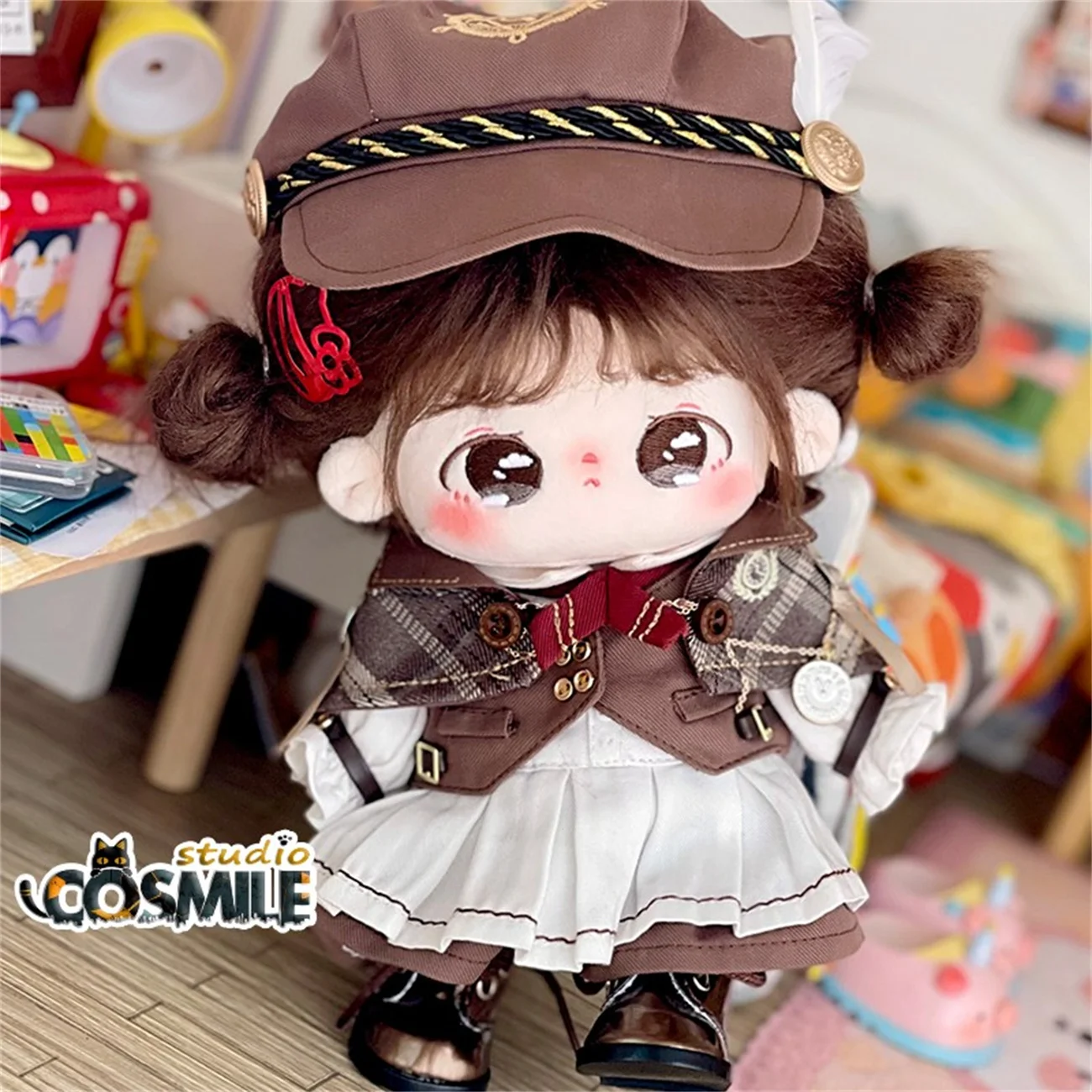 No attributes Detective Cape Steampunk Gentleman Cosplay Costume for 20cm Plush Doll Stuffed Clothes Plushie Clothing FS Sep