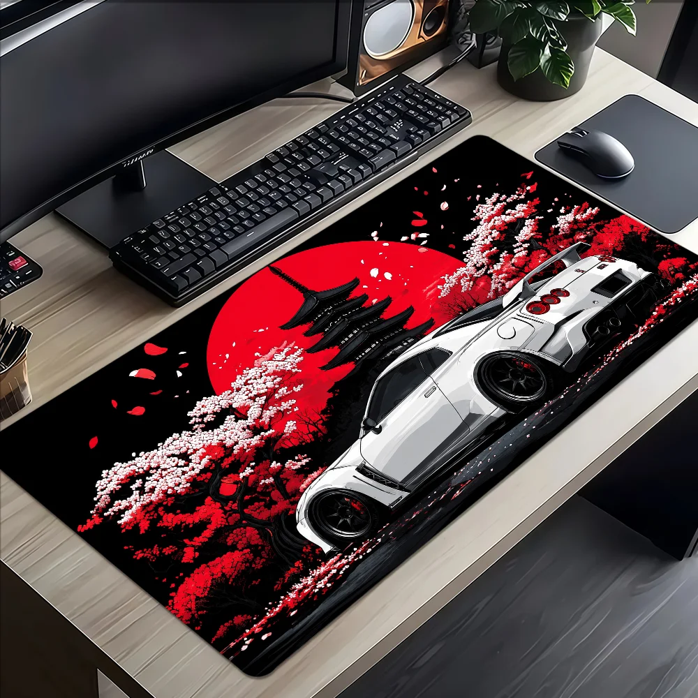 Red Moon Cherry Blossom Sports Car Mouse Pad Non-slip Thickened MousePad Large Writing Lockedge Office Student Gaming Cushion