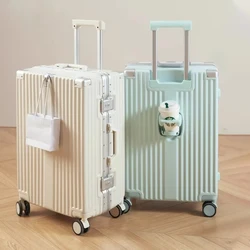 20/22/2426 inch New Fashion Rolling Luggage Multifunctional Aluminum Frame Travel Suitcase on Wheels Trolley Case