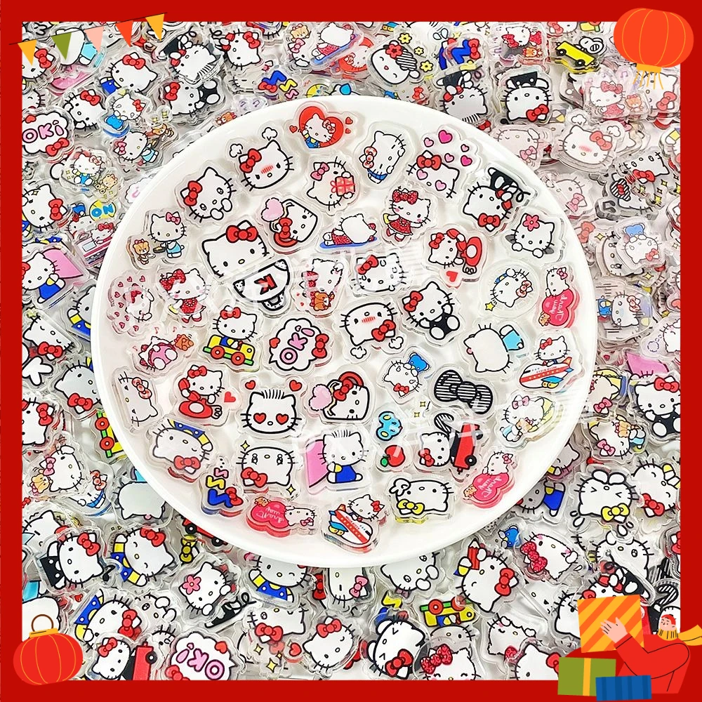 2cm 미니 헬로키티 아크릴 보드 DIY 냉장고 자석, 휴대폰 케이스 재료, 애니메이션 만화 선물 및 장난감 100개 썸네일 2