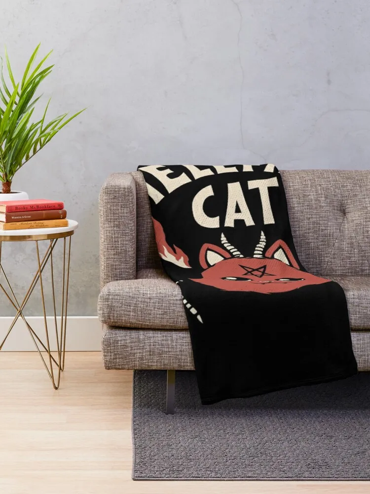 Satanicat Cat Club Satanic Joke T-shirt Black by Tobe Fonseca Throw Blanket Blankets Sofas Of Decoration Baby Blankets