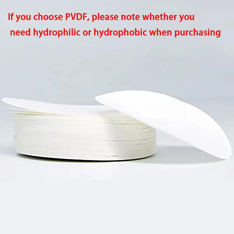 47/50mm 0.22um/0.45um Hydrophilicity/Hydrophobic PVDF Membrane Waterproof Polyvinylidene Fluoride Gas Filtration Membrane