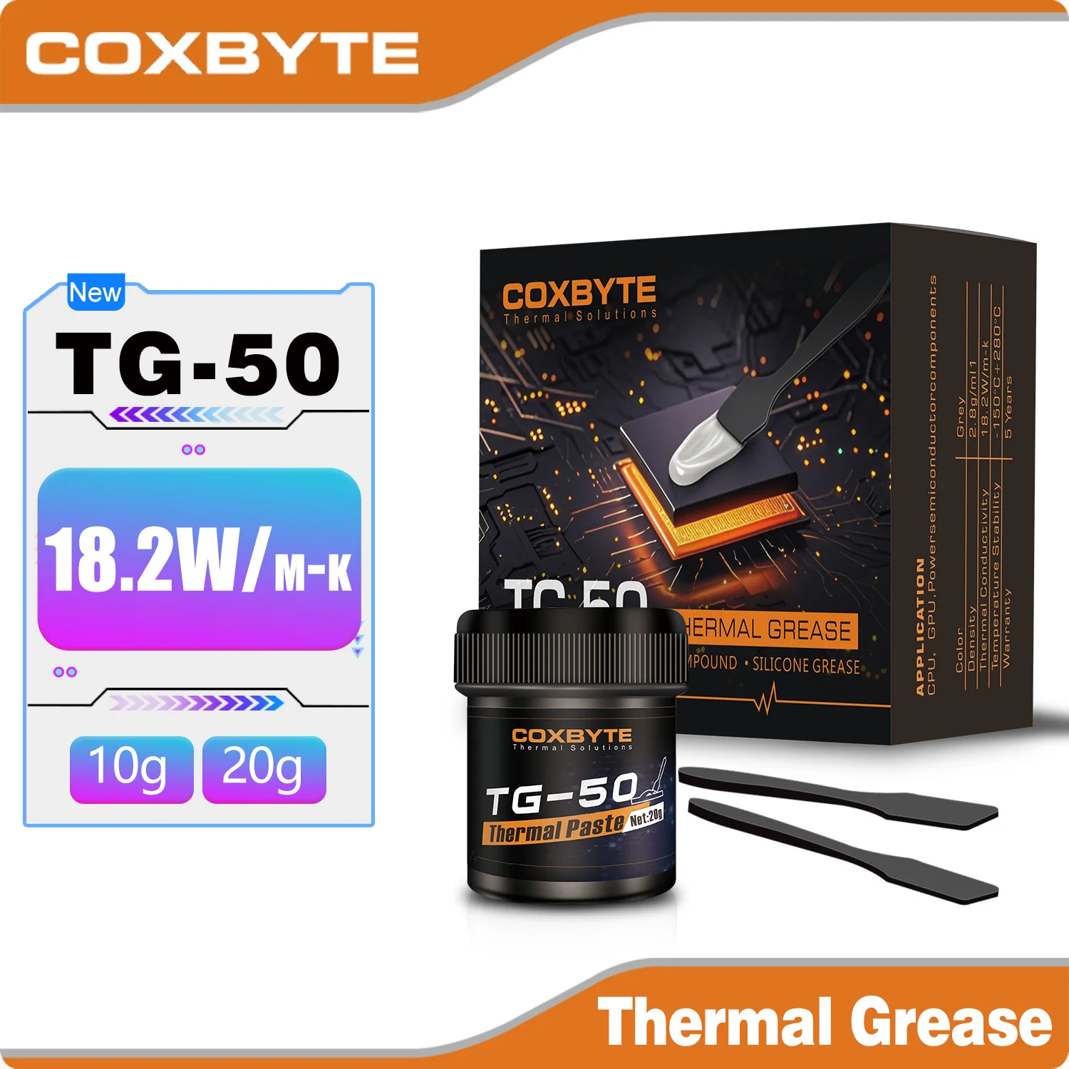 Coxbyte TG-50 20g Thermal Paste For Laptop Graphics CPU GPU Cooling Fan Thermal Conductive Silicone Grease Heatsink Plaster