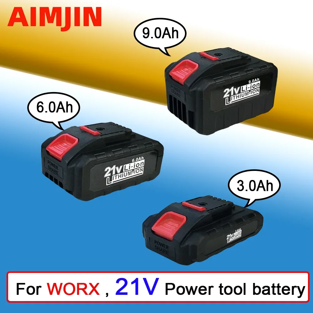 21V 3000/6000/9000mAh Lithium Battery,for Worx Electric Power Tool Pruning Saw Drill Percussion WA3551 WA3553 WA3641 WG629E