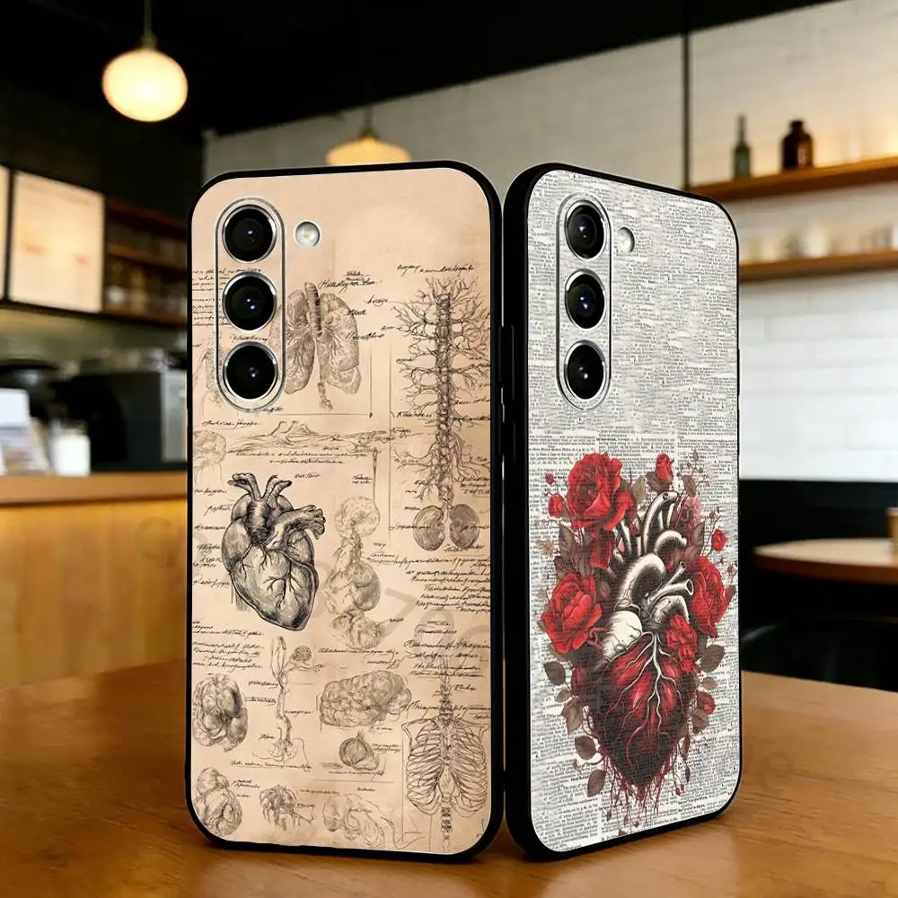 

Medical Art Human Anatomy Phone Case For Samsung S20,21,22,23,24,25,26 Ultra,Plus,Lite,FE,Black Soft Case