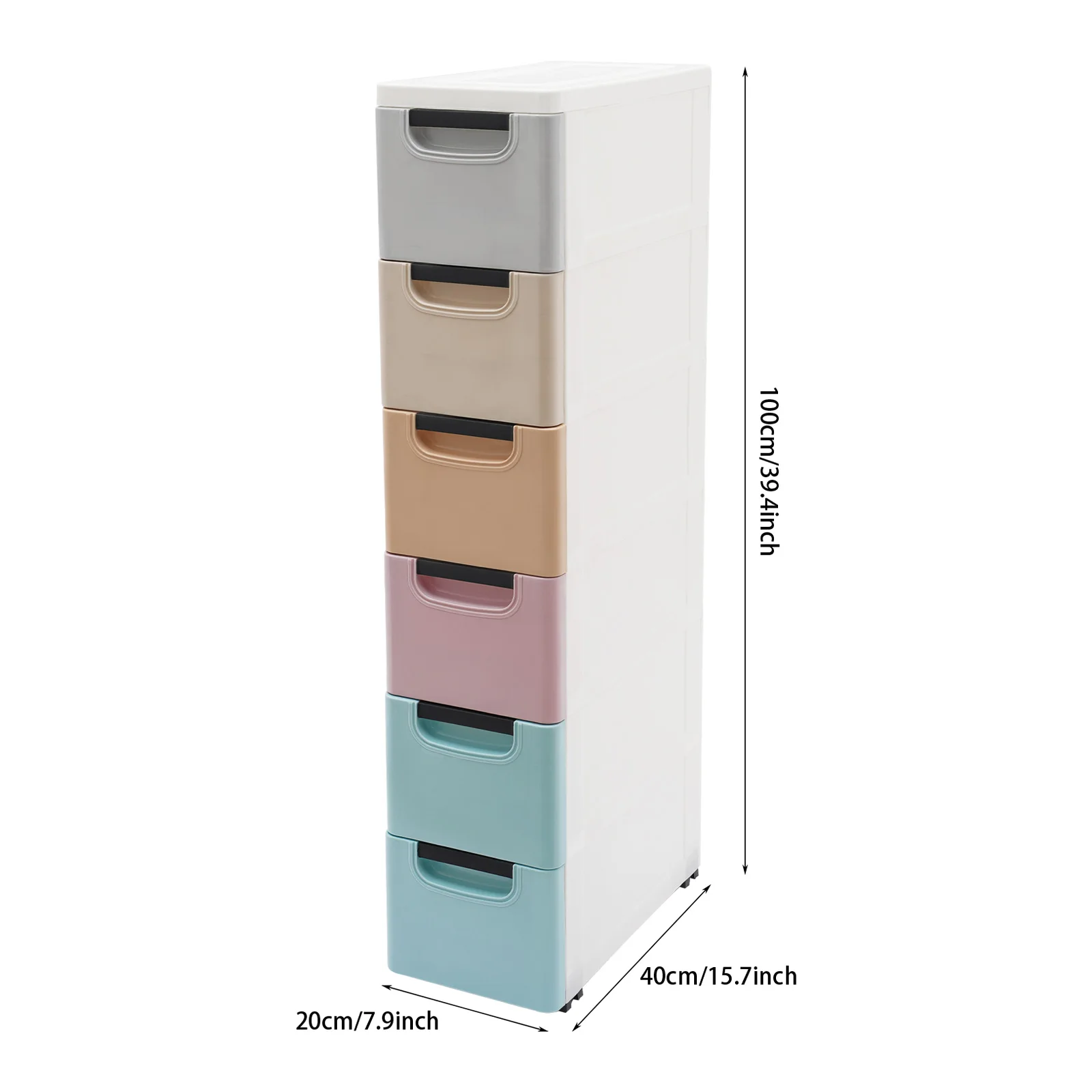 خزانة تخزين ضيقة ذات 6 أدراج، منظم موفر للمساحة للمكتب المنزلي وغرفة النوم والمساحات الصغيرة مع أدراج منزلقة ناعمة