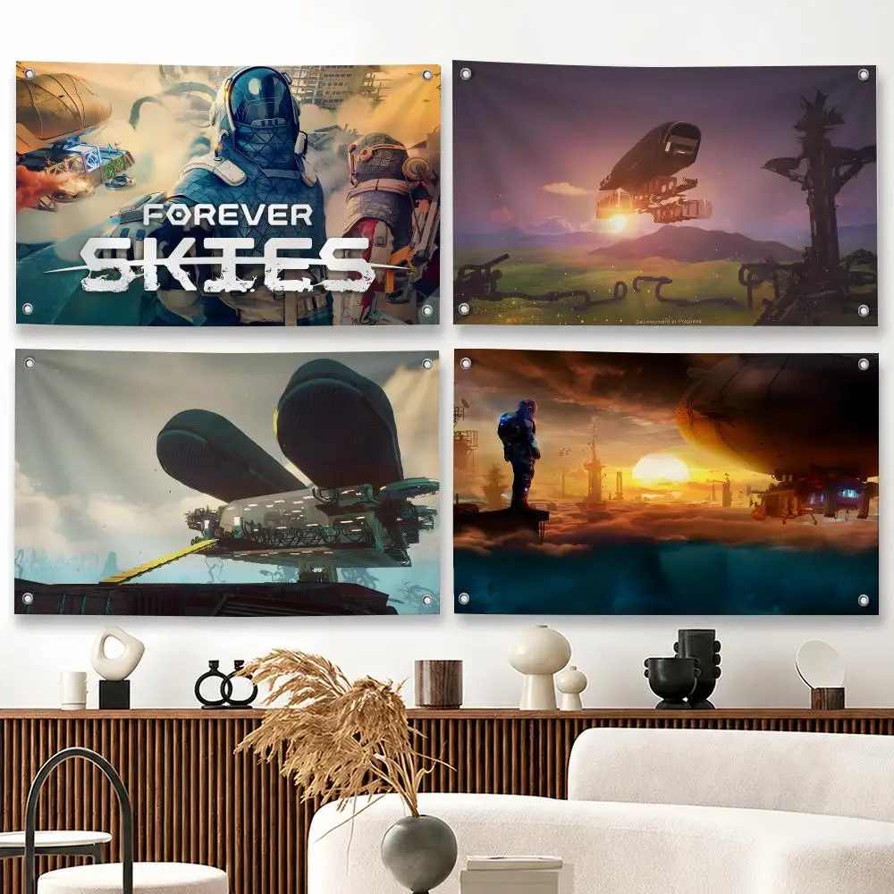 Game F-Forever Skies Flags Tapestries Outdoor Parties Bedrooms Living Rooms Dorm Rooms Wall Decor Banners Gifts