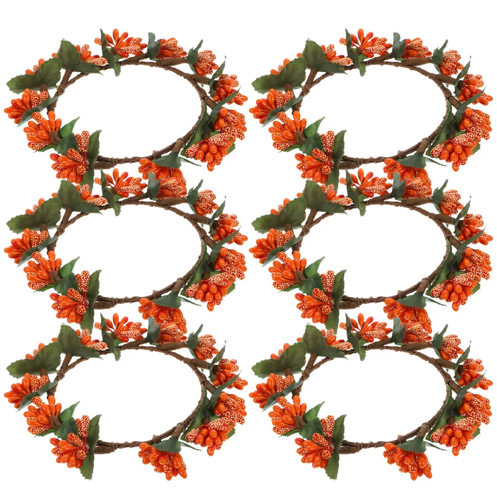 

6 Pcs Simulated Berry Wreath Household Ornament Fall Decorations for Home