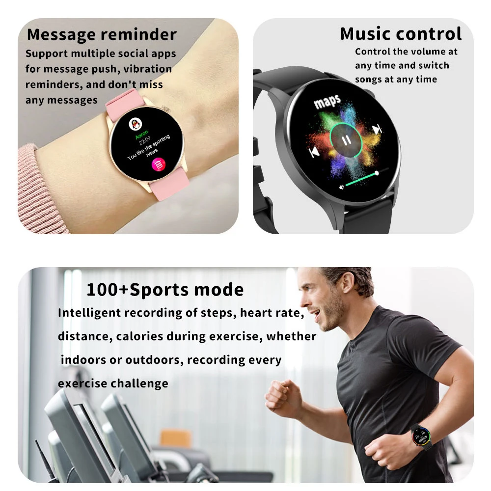 Novos relógios inteligentes femininos 1.43 polegadas tela amoled azul dente chamada moda smartwatch hrv 24h monitor de freqüência cardíaca contínua