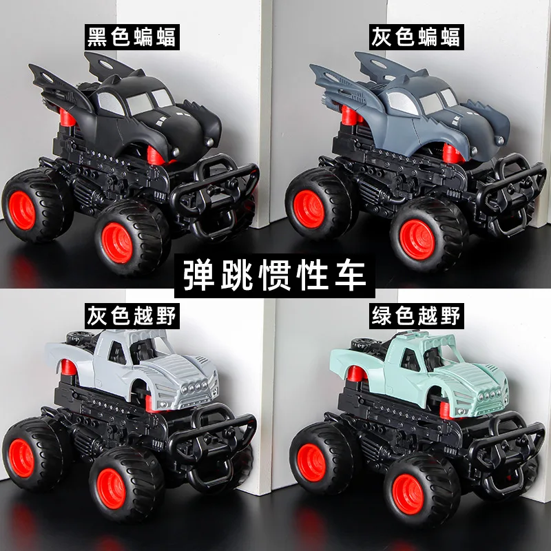 ODILO 1PCS Small Crashworthy Bounce Child Off-road Inertia Small Car Deformed Toy Boy Crash Car