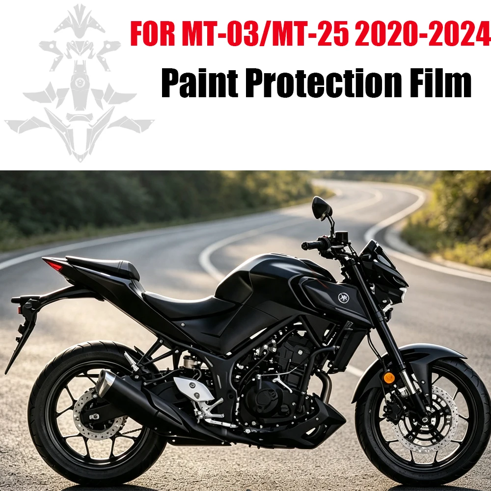 MT03/ MT25 PPF Paint Protective Anti-scratch Film Fairing Protection TPU Transparent bodykit Sticker 2024 For Yamaha MT 03 MT 25
