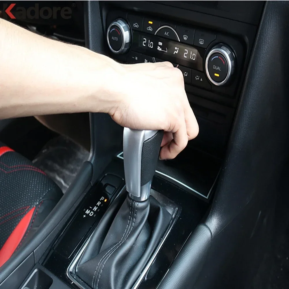 For Mazda 2 3 6 CX-3 CX-5 CX-8 CX-9 2017-2022 2023 2024 Carbon Fiber Car Gear Shift Knob Head Cover Trim Interior Accessories