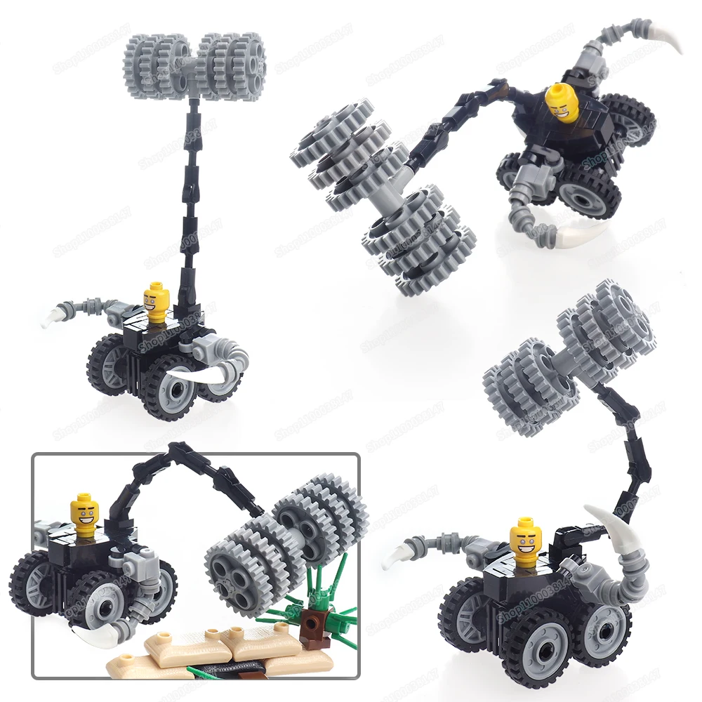 Toilet Figures Wheels Chariot Building Block Assembly Moc Gear Weapons Equipment Chase Battle Scene Model Children Gift Boy Toys