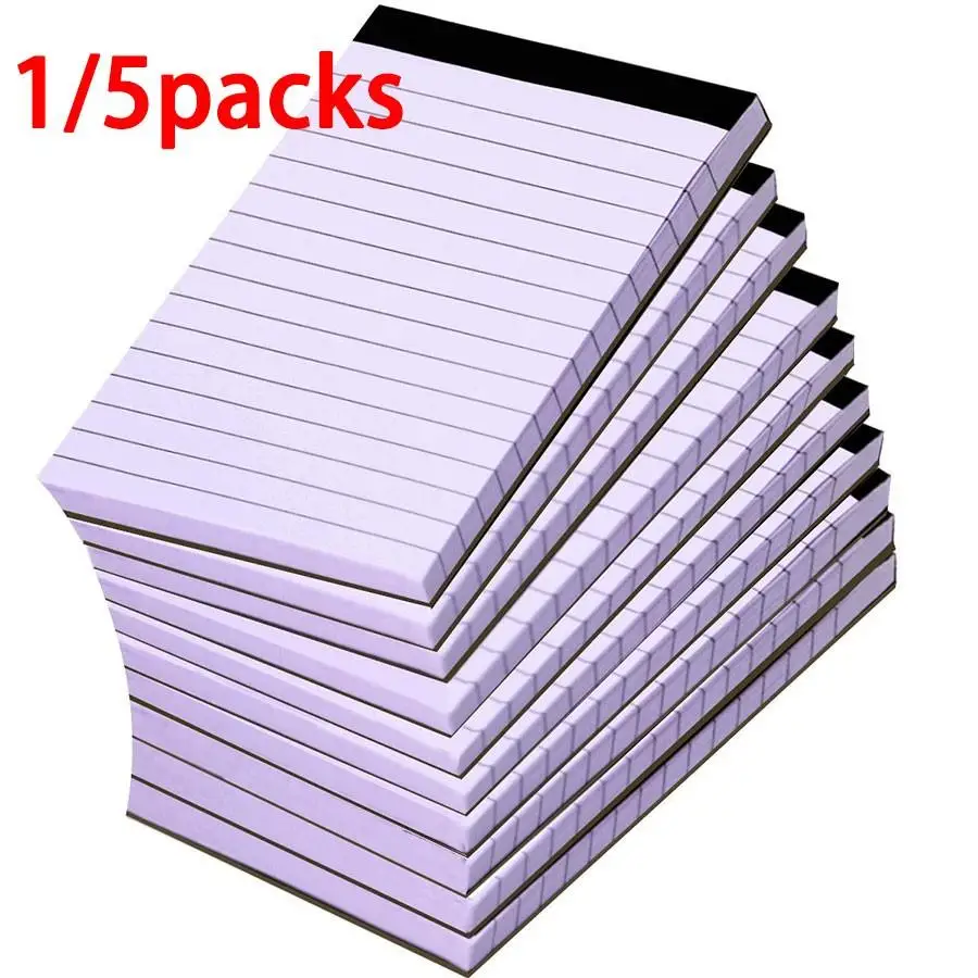 1/5 Pack Lined Writing Notepads with 30 Sheets Each, 4.92x2.95in Size, Ideal for School and Office Use, School Essential Supplie