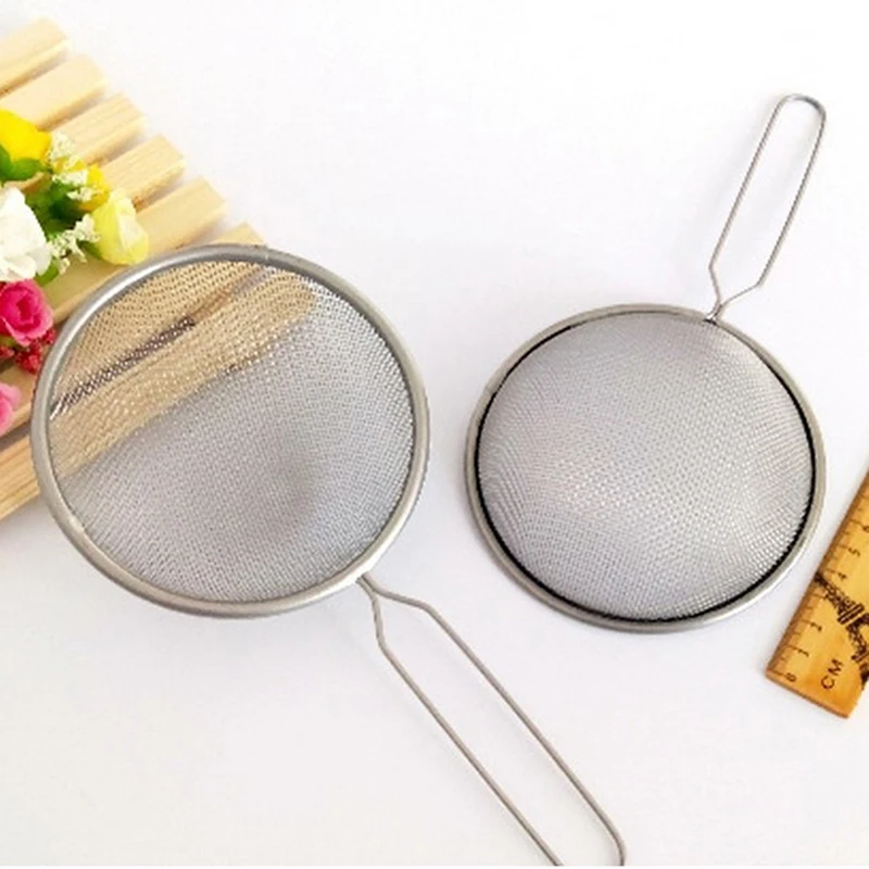 1pcs Stainless Steel Sieve Oil Colander Oil Grid Flour Soy Milk Sieve