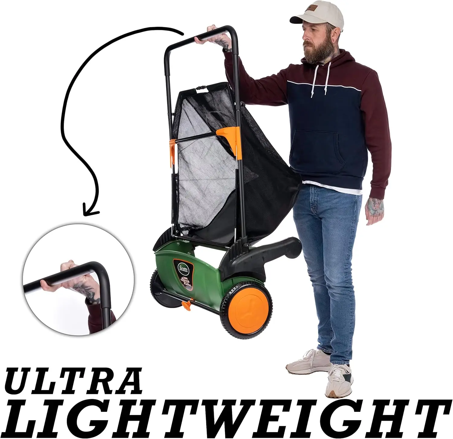 Ferramentas elétricas externas LSW70026S Varredor de gramado push de 26 polegadas, preto/verde