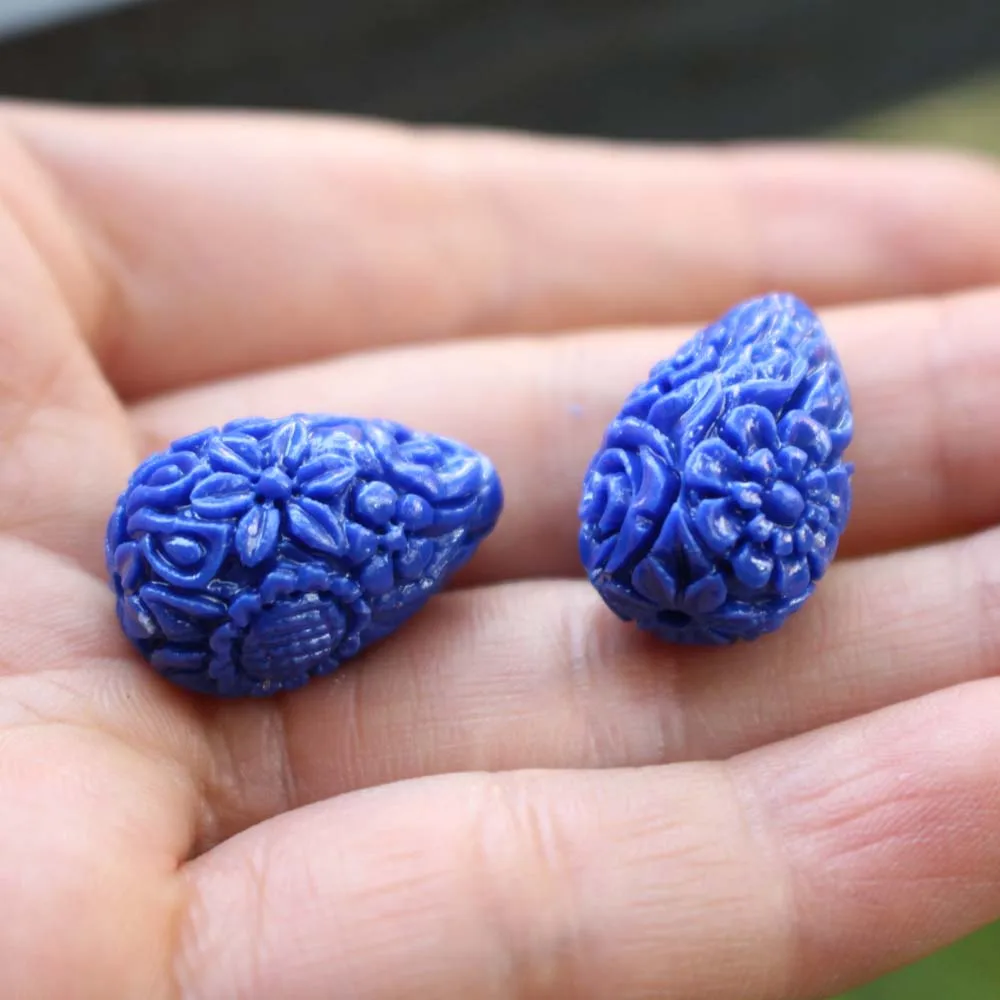 10 teile/los 27mm 33mm 40mm Korallen perlen Große Korallen Blume perlen Drop Form Cabochon Mix farbe für schmuck machen – Detail 11