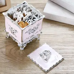 Attractive Cotton Swab Container European Style Long Lasting Charming Organizer Box Household Supplies