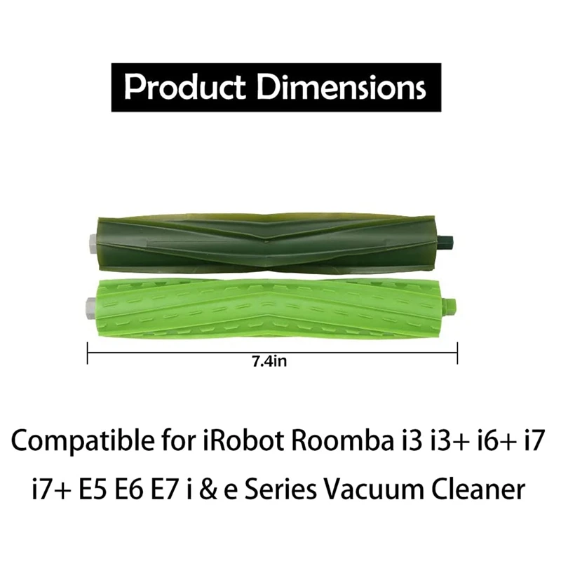 4 set di rulli per spazzole in gomma Multi-superficie, parti di ricambio compatibili per il Kit di rifornimento Irobot Roomba I & E Series