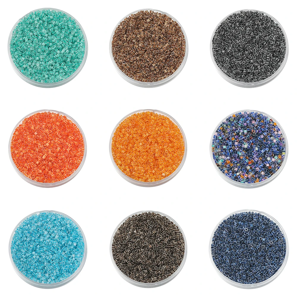 600Pcs 1.8*2.5mm Glass Seeds Beads Spacer Loose Bead for DIY Bracelet Necklace Jewelry Making Supplies Accessories