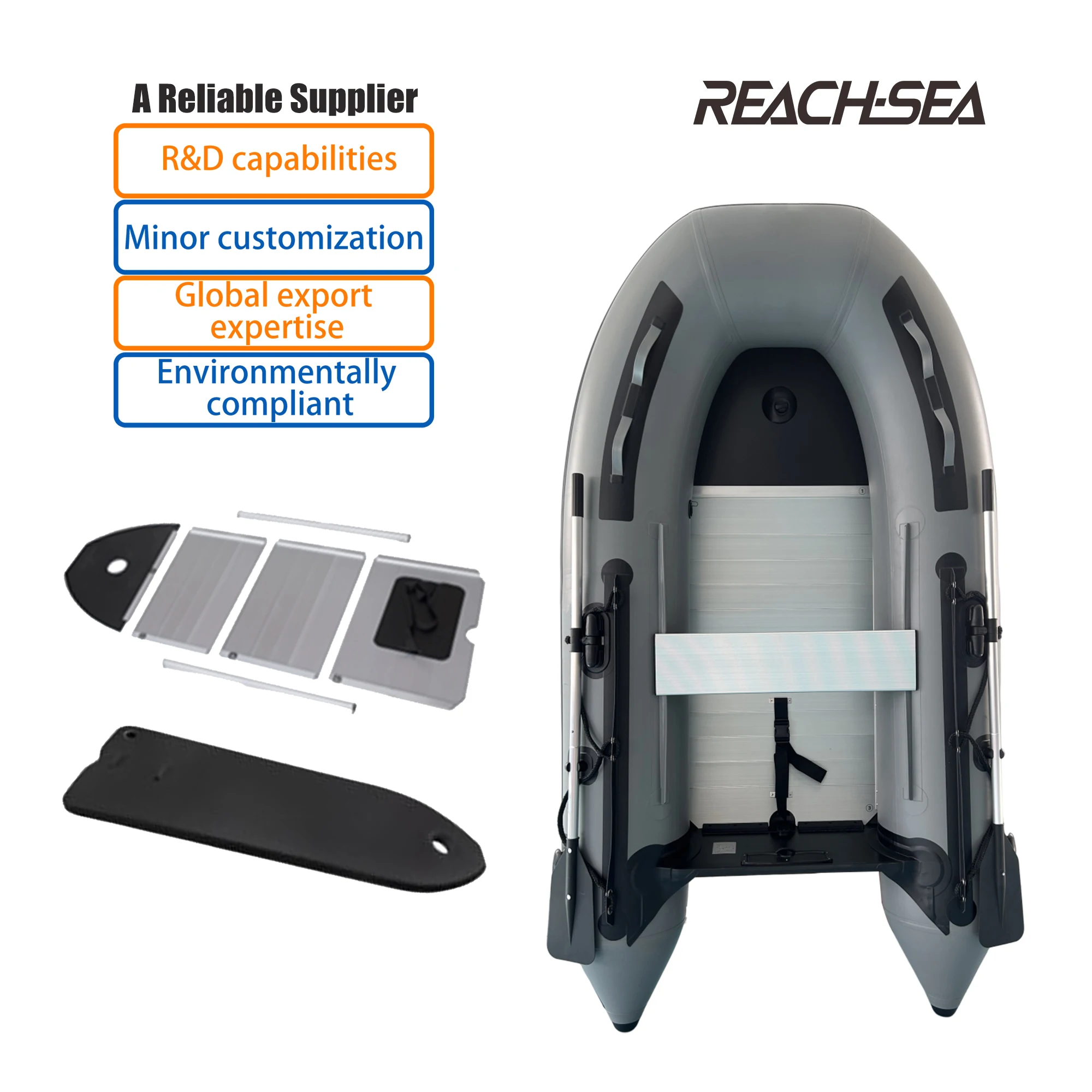

Reachsea New Product PVC Rescue Boat Aluminum Fishing Boat Inflatable Boat for Sale