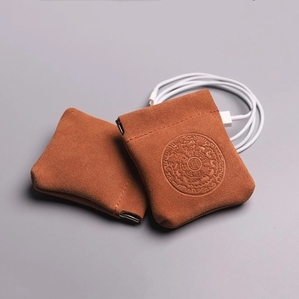 

Portable Jewelry Storage Bag Cowhide Bracelet Rings Leather Jewelry Holder Bag Earrings Necklace Large Capacity