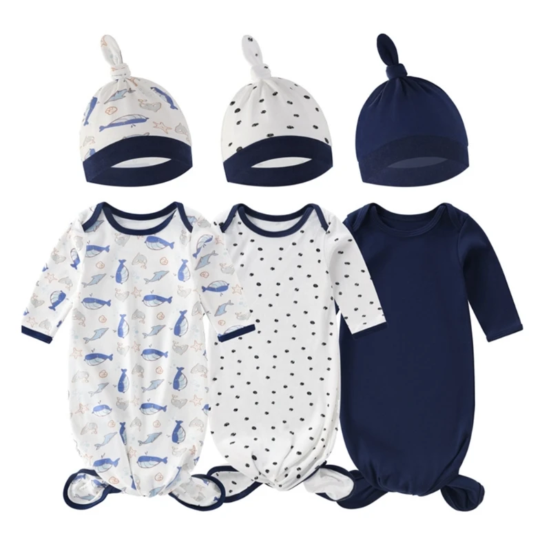 

Breathable Infants Sleep Bag and Hat Set Knotted Sleeping Bag & Hat Prevent Blanket Kicking Ensures Baby Comfortable