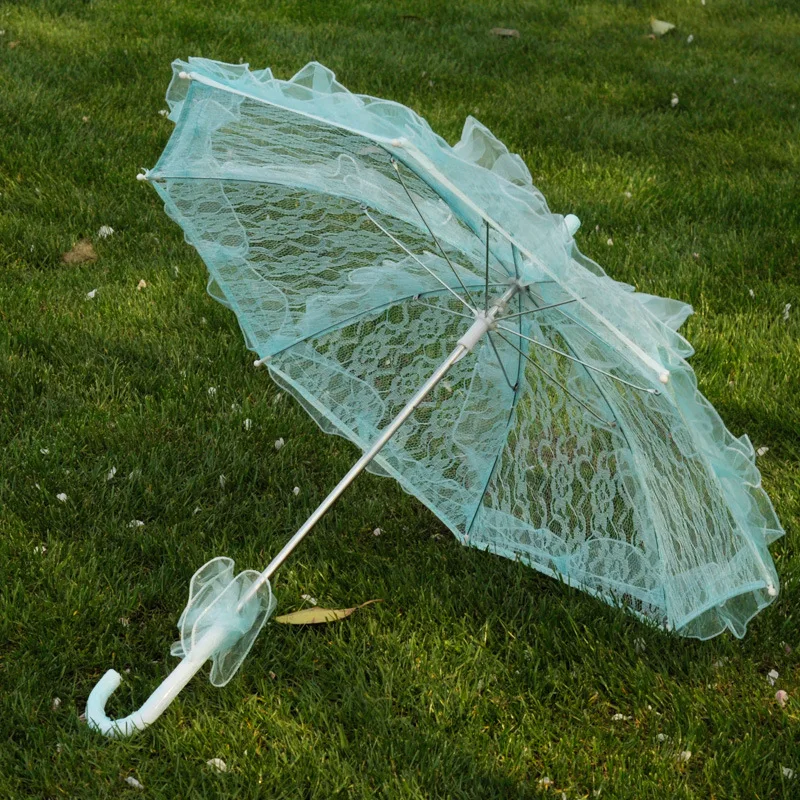 50/60CM Wooden Handle Lace Craft Umbrella Celebrity Black Lace Umbrella Parasol Wedding Photography Bride Umbrella Decor