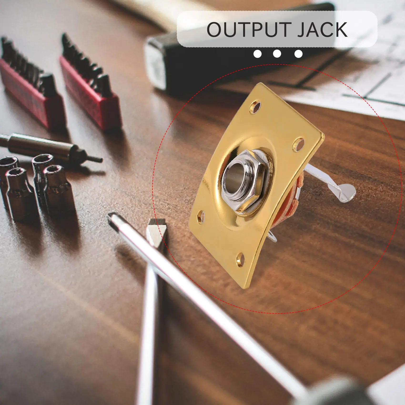 Square Style Jack Plate Guitar Bass Jack 1/4 Output Input Jack Socket For Electric Guitar Parts & Accessories Gold Rich