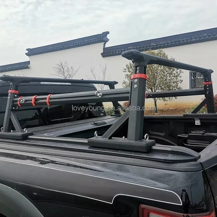 500KG Pickup Rack Roll bar Universal Truck Bed Rack Pickup Aluminium Adjustable Pickup Truck Bed Rack