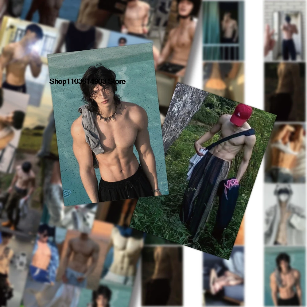 

64PCS Asian Male Sexy Abdominal Muscle Photo Sticker Creative Decoration Mobile Phone Computer water bottle Skateboard Sticker