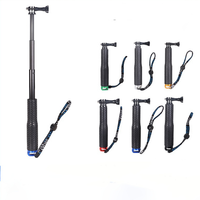 48cm Aluminum Alloy Extendable Handheld Selfie Stick Telescoping Pole for GoPro Hero 11 10 9 8 7 6 OSMO Action Xiaoyi SJCAM Eken