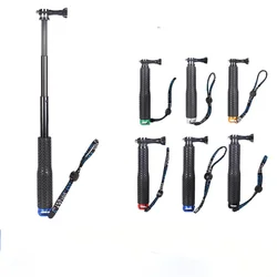 48cm Aluminum Alloy Extendable Handheld Selfie Stick Telescoping Pole for GoPro Hero 12 11 10 9 8 6 OSMO Action Xiaoyi SJCAM Eke