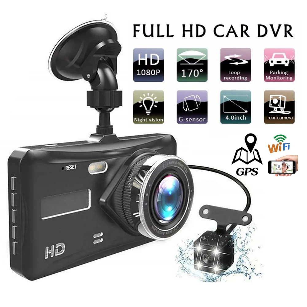 Car DVR WiFi GPS Dash Cam Rear View Vehicle Car Camera 1080P Video Recorder Black Box Auto Dashcam Car Accessories Registrator